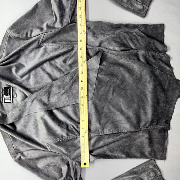 Kut from The Kloth Gray Long Sleeve Open Blazer Sz L Cardigan Whimsygoth - Picture 4 of 15